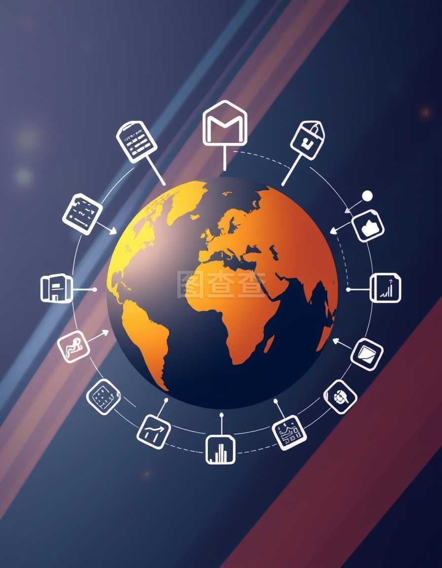 矢量互联网营销 全球化战略的抽象表达